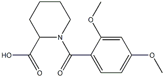 1-[(2,4-dimethoxyphenyl)carbonyl]piperidine-2-carboxylic acid Struktur