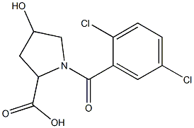 1-[(2,5-dichlorophenyl)carbonyl]-4-hydroxypyrrolidine-2-carboxylic acid Struktur