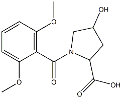 1-[(2,6-dimethoxyphenyl)carbonyl]-4-hydroxypyrrolidine-2-carboxylic acid Struktur