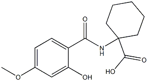 1-[(2-hydroxy-4-methoxybenzoyl)amino]cyclohexanecarboxylic acid Struktur