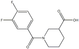 1-[(3,4-difluorophenyl)carbonyl]piperidine-3-carboxylic acid Struktur