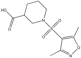 1-[(3,5-dimethyl-1,2-oxazole-4-)sulfonyl]piperidine-3-carboxylic acid Struktur