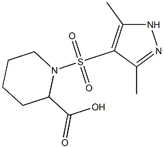 1-[(3,5-dimethyl-1H-pyrazol-4-yl)sulfonyl]piperidine-2-carboxylic acid Struktur