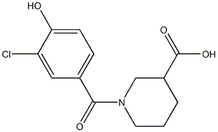 1-[(3-chloro-4-hydroxyphenyl)carbonyl]piperidine-3-carboxylic acid Struktur