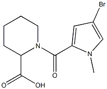 1-[(4-bromo-1-methyl-1H-pyrrol-2-yl)carbonyl]piperidine-2-carboxylic acid Struktur