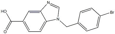 1-[(4-bromophenyl)methyl]-1H-1,3-benzodiazole-5-carboxylic acid Struktur