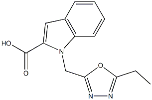 1-[(5-ethyl-1,3,4-oxadiazol-2-yl)methyl]-1H-indole-2-carboxylic acid Struktur