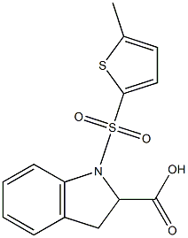 1-[(5-methylthiophene-2-)sulfonyl]-2,3-dihydro-1H-indole-2-carboxylic acid Struktur