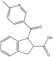 1-[(6-methylpyridin-3-yl)carbonyl]-2,3-dihydro-1H-indole-2-carboxylic acid Struktur