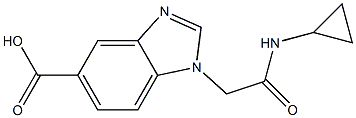 1-[(cyclopropylcarbamoyl)methyl]-1H-1,3-benzodiazole-5-carboxylic acid Struktur