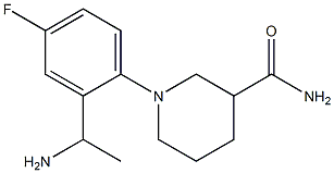 1-[2-(1-aminoethyl)-4-fluorophenyl]piperidine-3-carboxamide Struktur