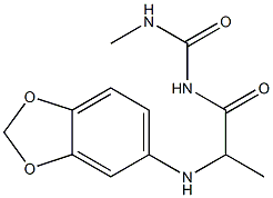 1-[2-(2H-1,3-benzodioxol-5-ylamino)propanoyl]-3-methylurea Struktur