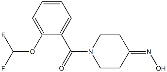 1-[2-(difluoromethoxy)benzoyl]piperidin-4-one oxime Struktur