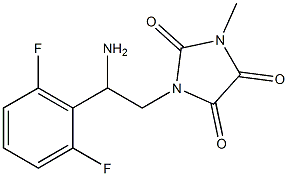 1-[2-amino-2-(2,6-difluorophenyl)ethyl]-3-methylimidazolidine-2,4,5-trione Struktur