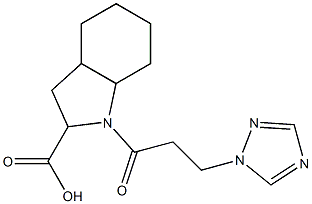 1-[3-(1H-1,2,4-triazol-1-yl)propanoyl]-octahydro-1H-indole-2-carboxylic acid Struktur