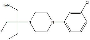 1-[3-(aminomethyl)pentan-3-yl]-4-(3-chlorophenyl)piperazine Struktur