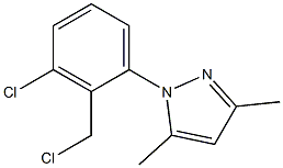 1-[3-chloro-2-(chloromethyl)phenyl]-3,5-dimethyl-1H-pyrazole Struktur