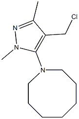 1-[4-(chloromethyl)-1,3-dimethyl-1H-pyrazol-5-yl]azocane Struktur