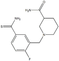 1-[5-(aminocarbonothioyl)-2-fluorobenzyl]piperidine-3-carboxamide Struktur