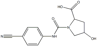 1-{[(4-cyanophenyl)amino]carbonyl}-4-hydroxypyrrolidine-2-carboxylic acid Struktur