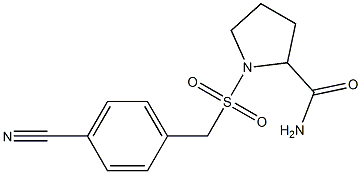 1-{[(4-cyanophenyl)methane]sulfonyl}pyrrolidine-2-carboxamide Struktur