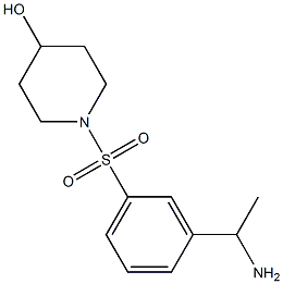 1-{[3-(1-aminoethyl)benzene]sulfonyl}piperidin-4-ol Struktur