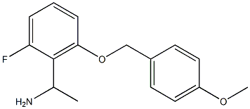 1-{2-fluoro-6-[(4-methoxyphenyl)methoxy]phenyl}ethan-1-amine Struktur