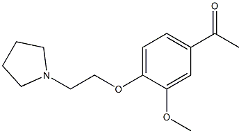 1-{3-methoxy-4-[2-(pyrrolidin-1-yl)ethoxy]phenyl}ethan-1-one Struktur