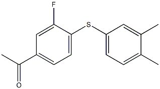 1-{4-[(3,4-dimethylphenyl)sulfanyl]-3-fluorophenyl}ethan-1-one Struktur