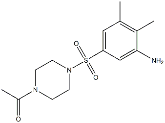 1-{4-[(3-amino-4,5-dimethylbenzene)sulfonyl]piperazin-1-yl}ethan-1-one Struktur