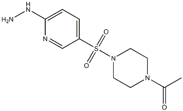 1-{4-[(6-hydrazinylpyridine-3-)sulfonyl]piperazin-1-yl}ethan-1-one Struktur