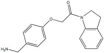 1-{4-[2-(2,3-dihydro-1H-indol-1-yl)-2-oxoethoxy]phenyl}methanamine Struktur