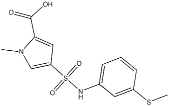 1-methyl-4-{[3-(methylsulfanyl)phenyl]sulfamoyl}-1H-pyrrole-2-carboxylic acid Struktur