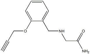 2-({[2-(prop-2-yn-1-yloxy)phenyl]methyl}amino)acetamide Struktur