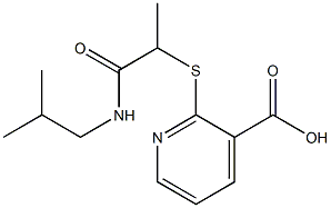 2-({1-[(2-methylpropyl)carbamoyl]ethyl}sulfanyl)pyridine-3-carboxylic acid Struktur