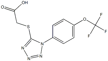 2-({1-[4-(trifluoromethoxy)phenyl]-1H-1,2,3,4-tetrazol-5-yl}sulfanyl)acetic acid Struktur