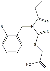 2-({5-ethyl-4-[(2-fluorophenyl)methyl]-4H-1,2,4-triazol-3-yl}sulfanyl)acetic acid Struktur