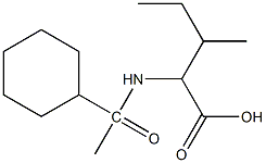 2-(1-cyclohexylacetamido)-3-methylpentanoic acid Struktur