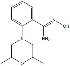 2-(2,6-dimethylmorpholin-4-yl)-N'-hydroxybenzene-1-carboximidamide Struktur