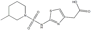 2-(2-{[(3-methylpiperidine-1-)sulfonyl]amino}-1,3-thiazol-4-yl)acetic acid Struktur