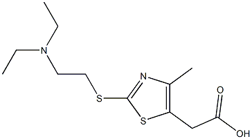 2-(2-{[2-(diethylamino)ethyl]sulfanyl}-4-methyl-1,3-thiazol-5-yl)acetic acid Struktur