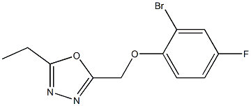 2-(2-bromo-4-fluorophenoxymethyl)-5-ethyl-1,3,4-oxadiazole Struktur