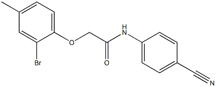 2-(2-bromo-4-methylphenoxy)-N-(4-cyanophenyl)acetamide Struktur