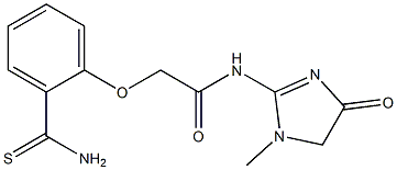 2-(2-carbamothioylphenoxy)-N-(1-methyl-4-oxo-4,5-dihydro-1H-imidazol-2-yl)acetamide Struktur