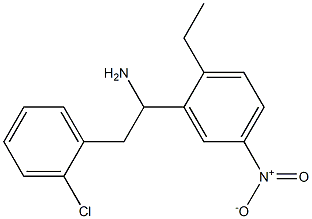 2-(2-chlorophenyl)-1-(2-ethyl-5-nitrophenyl)ethan-1-amine Struktur