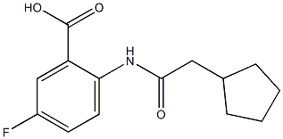 2-(2-cyclopentylacetamido)-5-fluorobenzoic acid Struktur