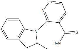 2-(2-methyl-2,3-dihydro-1H-indol-1-yl)pyridine-3-carbothioamide Struktur