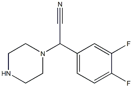 2-(3,4-difluorophenyl)-2-(piperazin-1-yl)acetonitrile Struktur