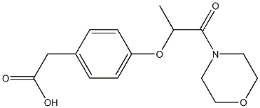 2-(4-{[1-(morpholin-4-yl)-1-oxopropan-2-yl]oxy}phenyl)acetic acid Struktur