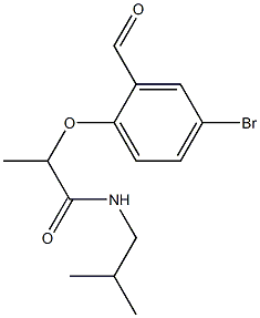 2-(4-bromo-2-formylphenoxy)-N-(2-methylpropyl)propanamide Struktur